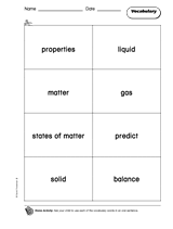 Matter: Vocabulary