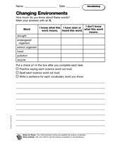 Changing Environments: Vocabulary