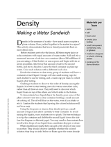 Density: Making a Water Sandwich
