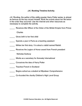 J.K. Rowling Timeline Activity