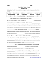 The Life of Edith Cowan - Word Fill